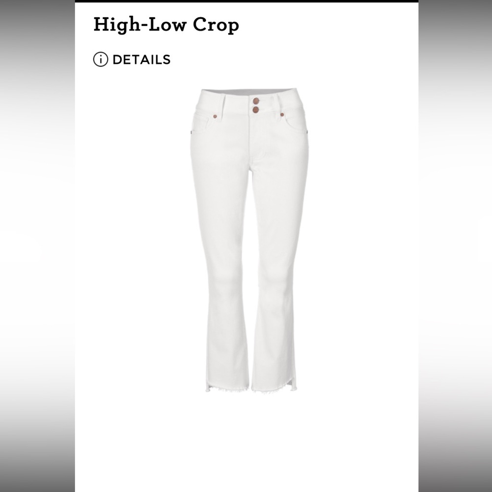 CAbi white high low crop jeans size 12